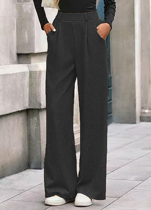 Women's Loose Straight Fit Leisure Trousers - Comfortable Demi-Season Pants