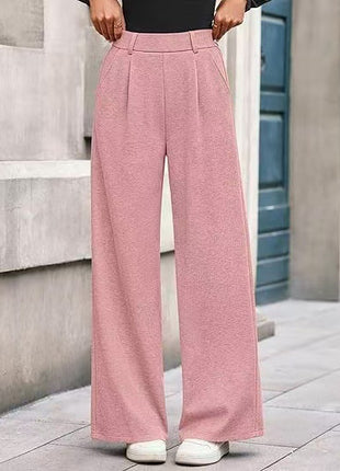 Women's Loose Straight Fit Leisure Trousers - Comfortable Demi-Season Pants