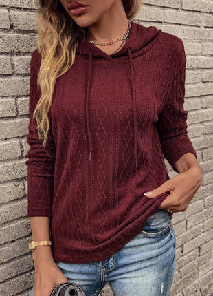 Women's Lightweight Solid Color Pullover Hoodie Long Sleeve Sweatshirt Casual Top