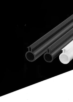 Durable O-Type Silicone Rubber Weatherstripping for Windows & Doors - Black/White