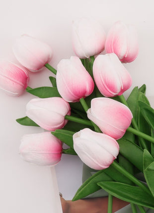 Lifelike PU Mini Tulip Artificial Flowers for Home Decor & Photography Props