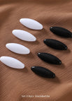 3 groups of black and white