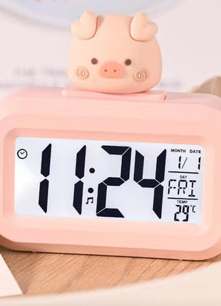 Minimalist Student Desk Alarm Clock with Chronograph, Timer, and Temperature Display