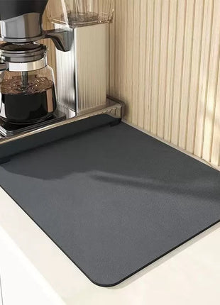Hygienic Quick Dry Diatomaceous Earth Countertop Mat, Super Absorbent, Non-Slip Kitchen Bar Pad
