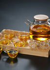 1L clad steel bamboo pot +6 small cups + base + tray