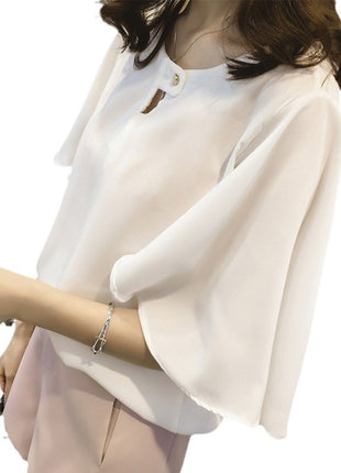 2025 Korean Summer Chiffon Sleeveless Top for Plus-Size Women