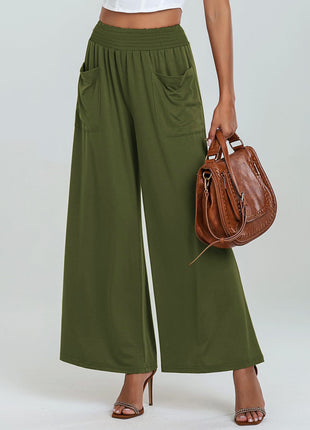 Women's High Waist Flared Trousers - Stretchy Comfort for City Style