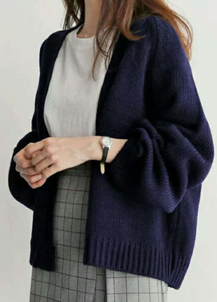 Chic Korean Style Loose Knit Cardigan Sweater Jacket for Women Autumn Fashion