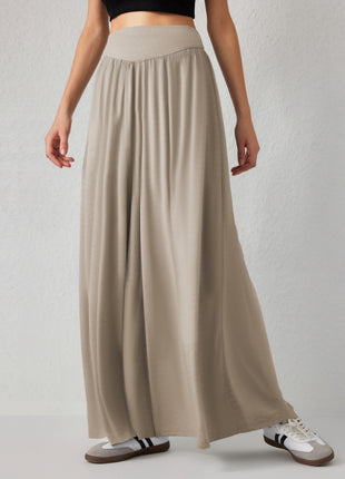 Women's High Waist Wide Leg Flowy Drape Trousers with Pockets