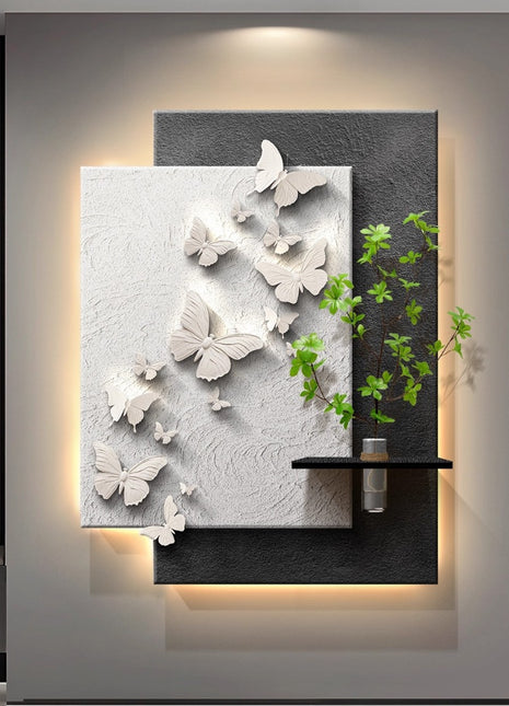 Modern minimalist entryway decorative painting with hydroponic PLANT 50x70 cm Chasing Dreams Butterfly Dance