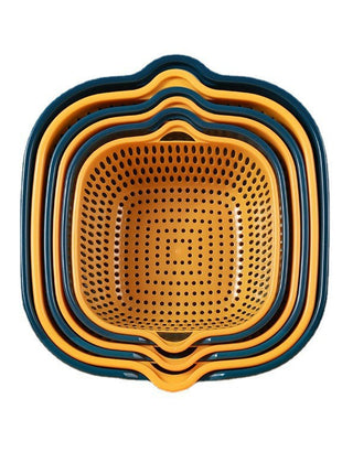 Multifunctional Thickened Plastic Double-Layer Kitchen Drain Basket Set for Home Use