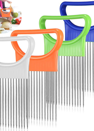 Stainless Steel Vegetable Slicer Holder, Onion Needle, Meat Tenderizer Tool