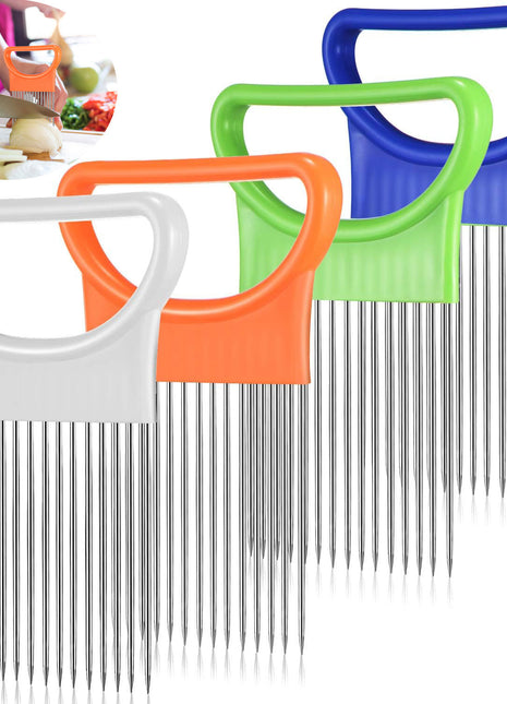 Stainless Steel Vegetable Slicer Holder, Onion Needle, Meat Tenderizer Tool