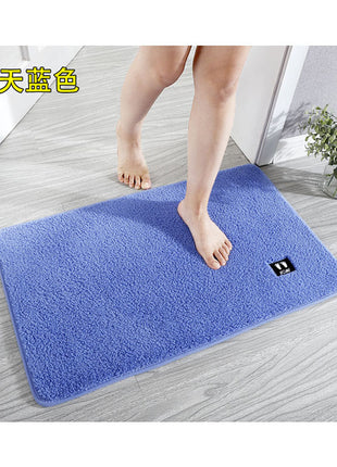 Toilet Floor Mat Door Absorbent Dirty-Resistant Bathroom Anti-Slip Mat Thickened Plush Toilet Door Mat Machine Washable