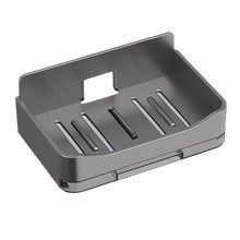 No-Drill Wall-Mounted Soap Dish with Drain Tray for Bathroom Storage