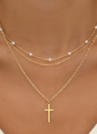 Chic Vintage European Multi-Layered Alloy Pendant Necklace for Women