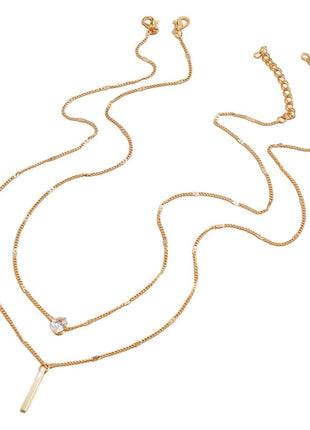 Fashionable European Style Double Layer Tassel Waterdrop Pendant Necklace Set