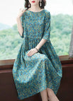 016-Blue Floral Dress / L