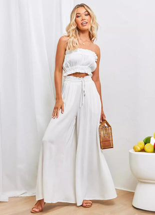 Effortless Chic Women's High Waist Loose Fit Wide Leg Casual Trousers