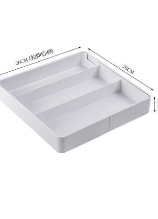 Drawer compartment retractable storage box cosmetics built-in tableware chopsticks spoon kitchen knife and fork partition finishing box