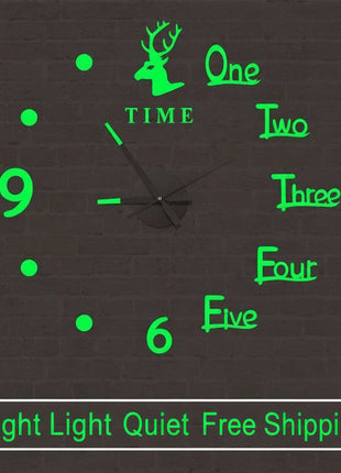 Luminous DIY Modern Wall Clock - Silent, Punch-Free Home Decor Sticker