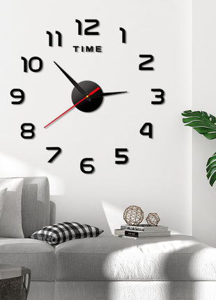 Modern DIY 3D Wall Clock Silent Quartz Movement No-Drill Living Room Bedroom Decor