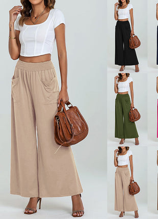 Women's High Waist Flared Trousers - Stretchy Comfort for City Style