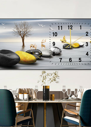 Creative clock wall clock for living room sofa background wall painting Fortune and Prosperity
