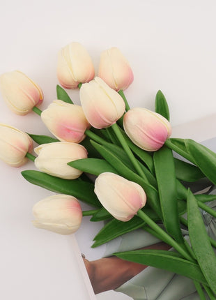 Lifelike PU Mini Tulip Artificial Flowers for Home Decor & Photography Props