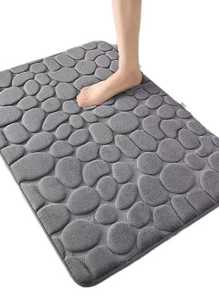 Soft Coral Velvet Non-Slip Rectangular Bathroom Mat - Modern Absorbent Rug