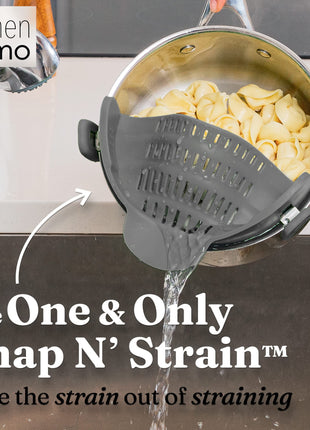 Flexible Silicone Clip-On Kitchen Strainer for Pasta, Vegetables & Fruits