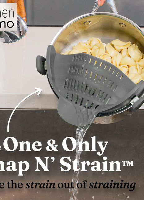 Flexible Silicone Clip-On Kitchen Strainer for Pasta, Vegetables & Fruits