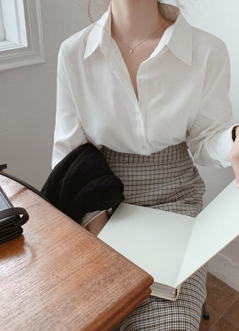 Elegant Chiffon Oversized Blouse Plus Size Long Sleeve Spring Shirt