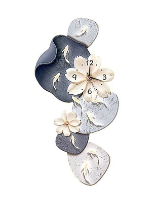 Modern minimalist nine-fish pattern living room clock, creative Clock