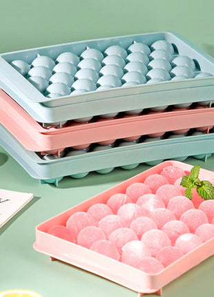 Reusable Sphere Ice Cube Tray Mold with Lid for Home Bar Drinks