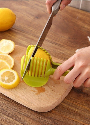 Fruit Slicer Fixed Clamp Tool for Slicing Lemons, Eggs, Potatoes, Tomatoes, Manual Kitchen ABS Gadget