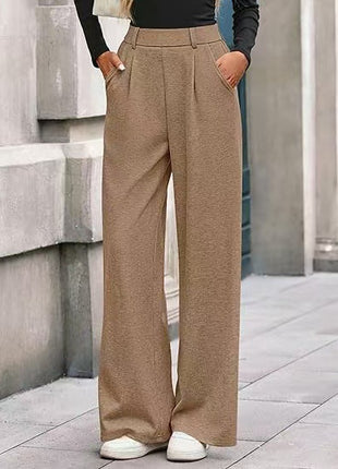 Women's Loose Straight Fit Leisure Trousers - Comfortable Demi-Season Pants