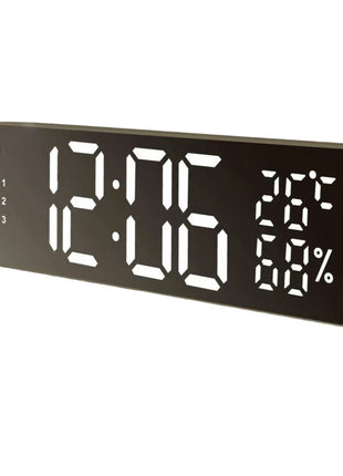 Smart LED Digital Alarm Clock with Voice Control, Dual Power, Temperature Display