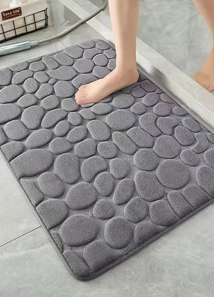 Soft Coral Velvet Non-Slip Rectangular Bathroom Mat - Modern Absorbent Rug