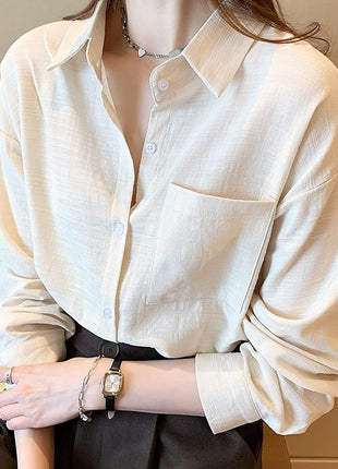 Japanese Retro Loose Fit Spring Shirt Korean Style Versatile Women's Blouse