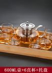 600 ml pot 6 tea cups tray