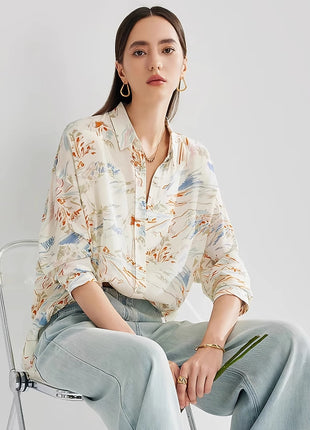 Fashionable Oversized Long Sleeve Leisure Shirt - European Style Printed Top