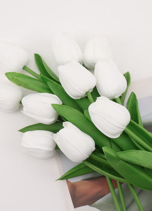 Lifelike PU Mini Tulip Artificial Flowers for Home Decor & Photography Props