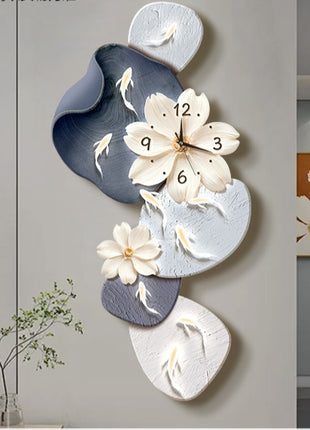 Modern minimalist nine-fish pattern living room clock, creative Clock
