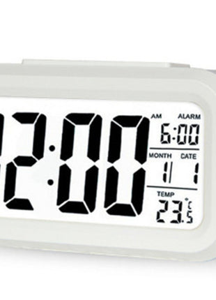 Quiet LED Night Light Alarm Clock: English Display, Temperature, Humidity Sensor