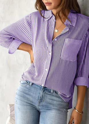 Women's European Style Oversize Long-Sleeve Casual Loose Polyester Shirt Cardigan