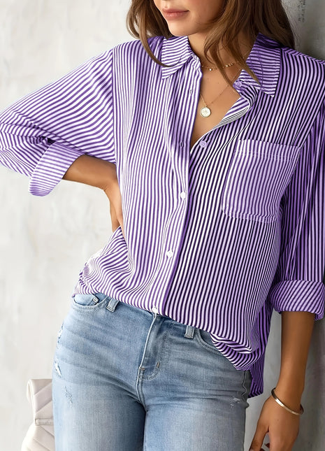 Women's European Style Oversize Long-Sleeve Casual Loose Polyester Shirt Cardigan
