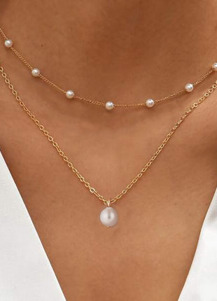 Chic Vintage European Multi-Layered Alloy Pendant Necklace for Women
