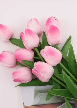 Lifelike PU Mini Tulip Artificial Flowers for Home Decor & Photography Props