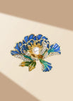 Peony flower brooch pink